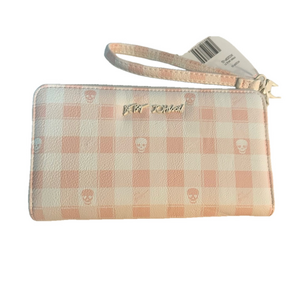 Betsey Johnson Spring Plaid Skull Wallet Wristlet NWT